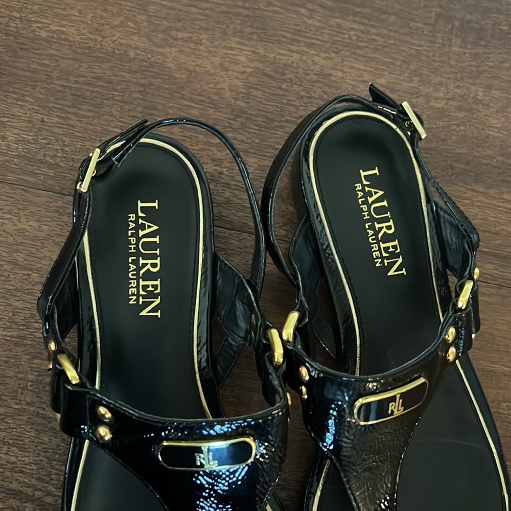 Womens Lauren Ralph Lauren Valinda T-Strap Slingback Sandals - Picture 4 of 6